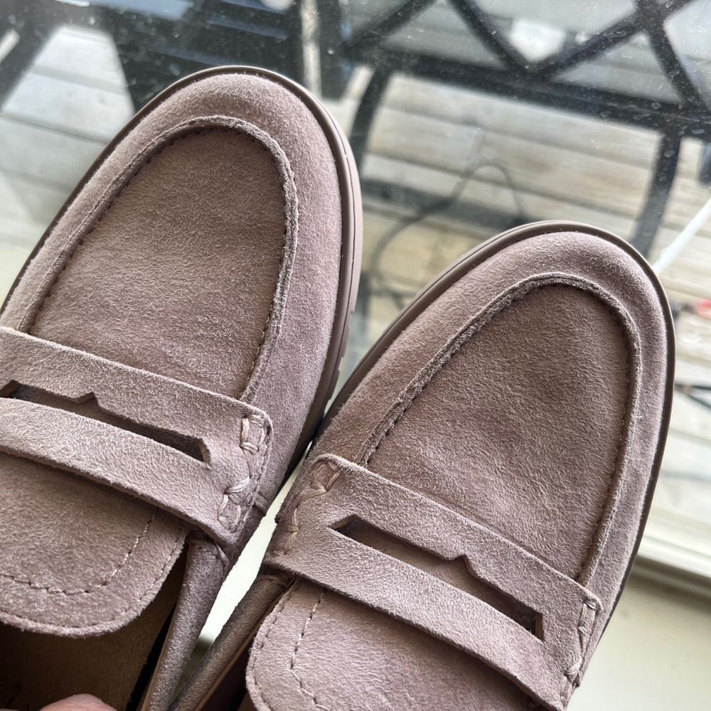 Vionic Uptown Loafer Women's Suede Penny Loafers in Dusk size 7 - Picture 2 of 15
